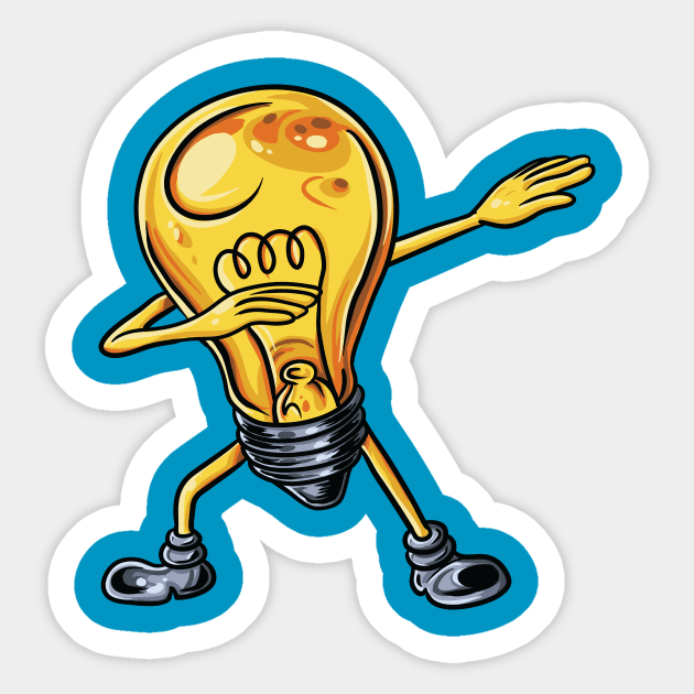 Funny Dabbing Lightbulb Electrician Watt Kids Gift Sticker by Freid